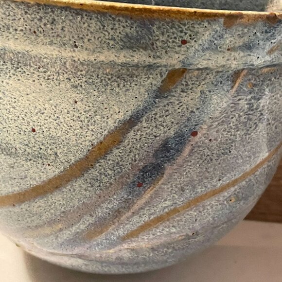 Studio Art Pottery Signed Handmade Blue Ceramic Freeform Hanging Wall Pocket - Picture 6 of 9